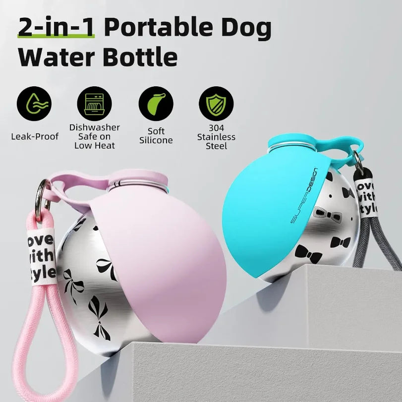 Tragbare Hundetrinkflasche mit Napf